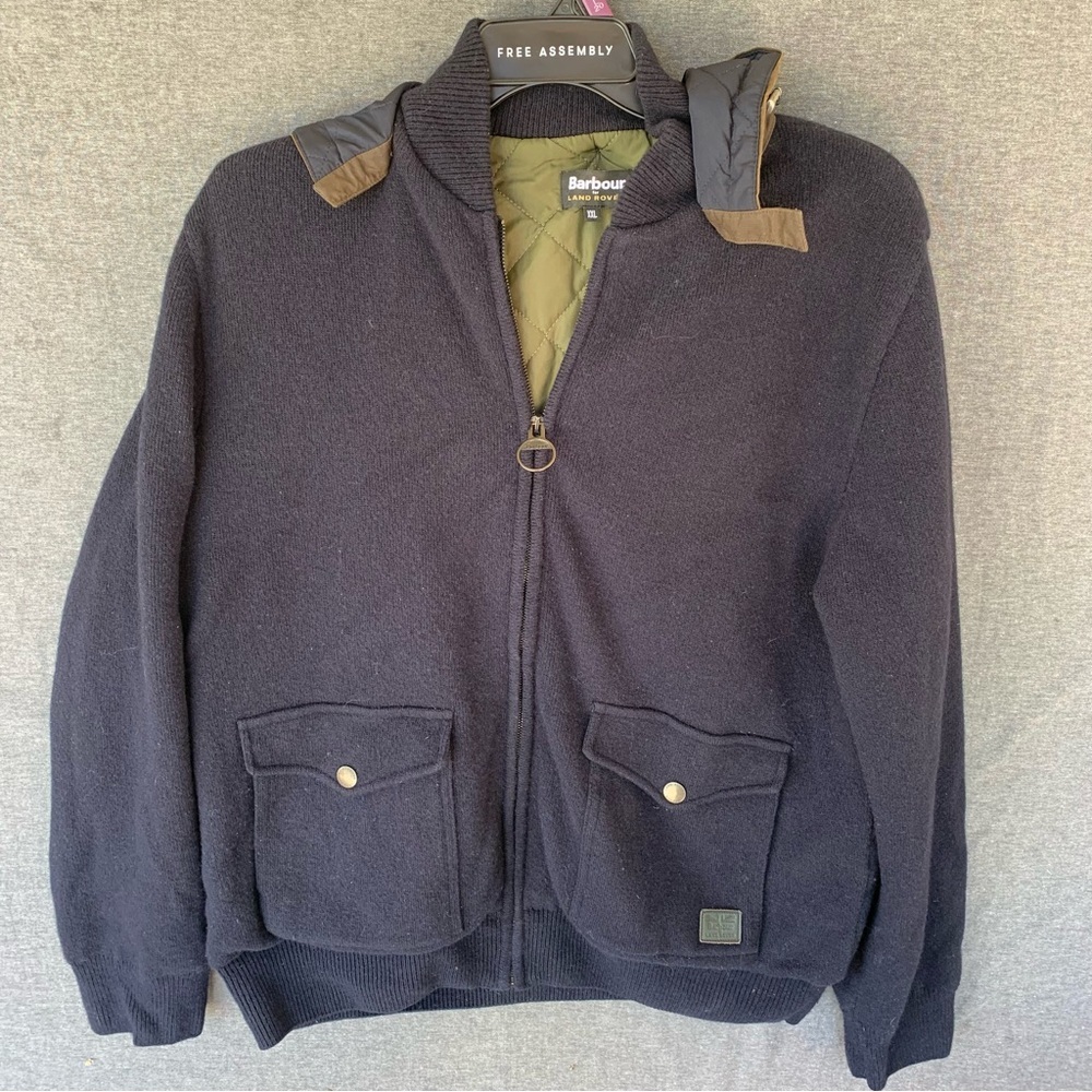 Barbour by Range Rover Full Zip Bomber Jacket Wool Quilted Liner
